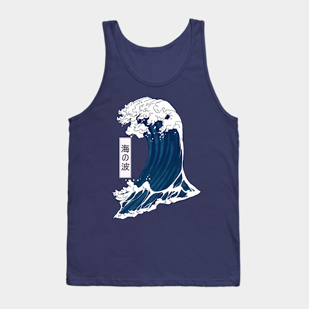 Japanese Painting Style Kanagawa Wave Manga Tank Top by Jay Spotting